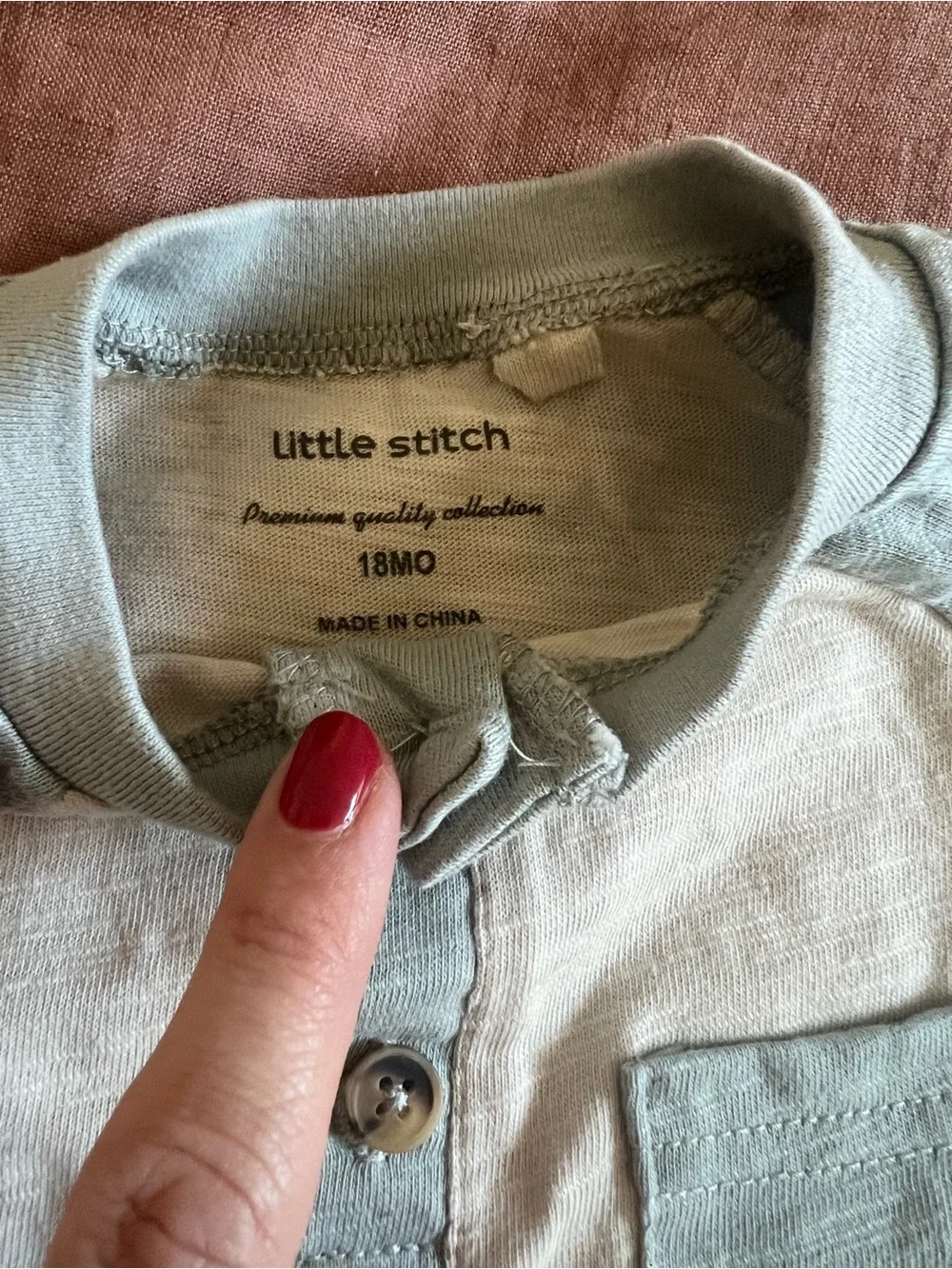 Baby Romper Set in Cream & Sage Green